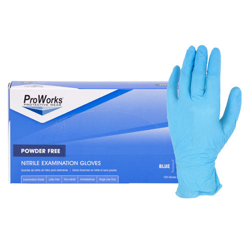 Blue Nitrile Exam Gloves, Powder Free 4 mil